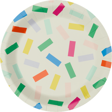HEMA Gebaksbordjes Confetti 8 Stuks - JUMBO