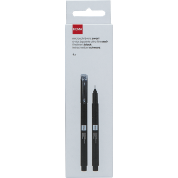HEMA Microschrijvers Zwart 4 Stuks - JUMBO
