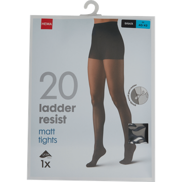 HEMA Panty 20D 40/42 Zwart Ladder Resistent - JUMBO