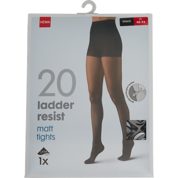 HEMA Panty 20D 48/52 Zwart Ladder Resistent - JUMBO
