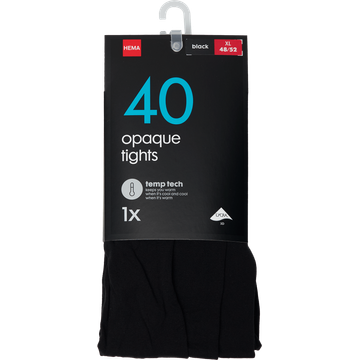 HEMA Panty Ondoorzichtig Temperatuurregulerend 40 Denier Zwart Maat XL 48/52 - JUMBO