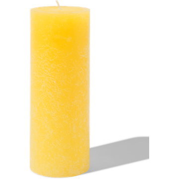 HEMA Rustieke Kaars 19 x Ø 7 cm Lichtgeel - JUMBO