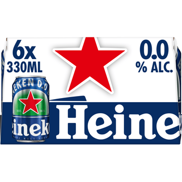 Heineken Premium Pilsener 0.0 Bier Blik 6 x 330ml - JUMBO