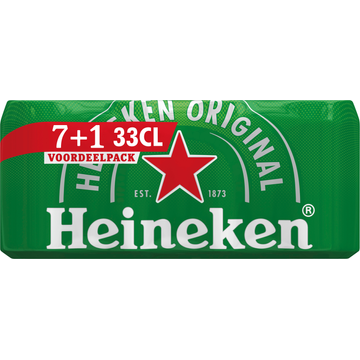 Heineken Premium Pilsener Bier Blik 7+1 x 330ml - JUMBO
