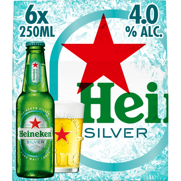 Heineken Silver Bier Draaidop Fles 6 x 250ml - JUMBO