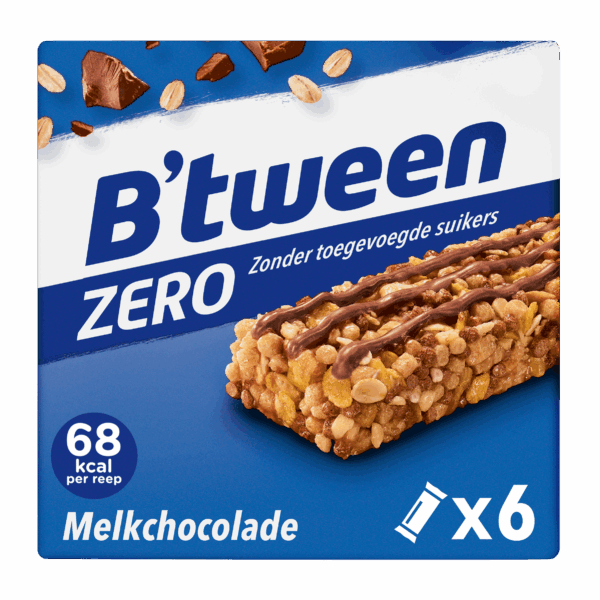 Hero B'tween Mueslireep Zero Melkchocolade - PLUS