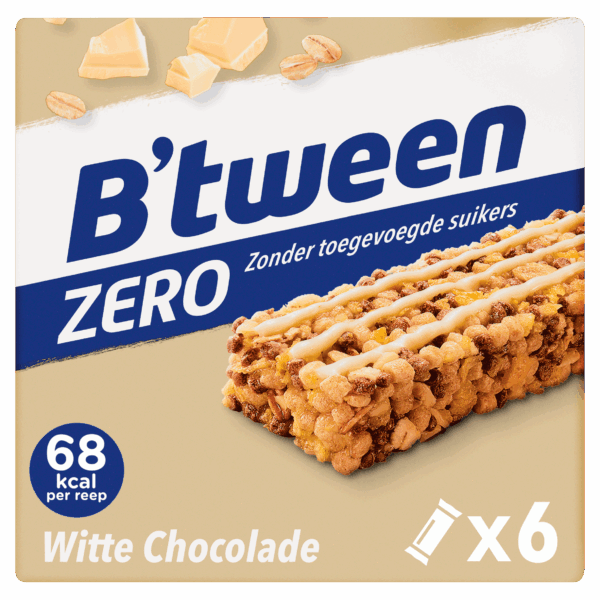 Hero B'tween Mueslireep Zero Witte Chocolade - PLUS