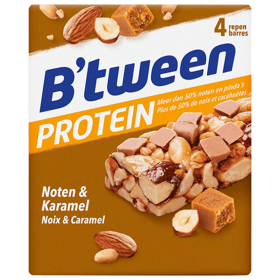 Hero Btween proteinreep noten & karamel 4 st. - Dirk