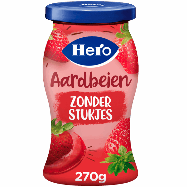 Hero Fruitspread Aardbeien zonder stukjes - PLUS
