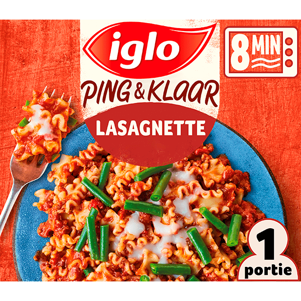 Iglo Ping & Klaar Lasagnette met Sperziebonen - PLUS