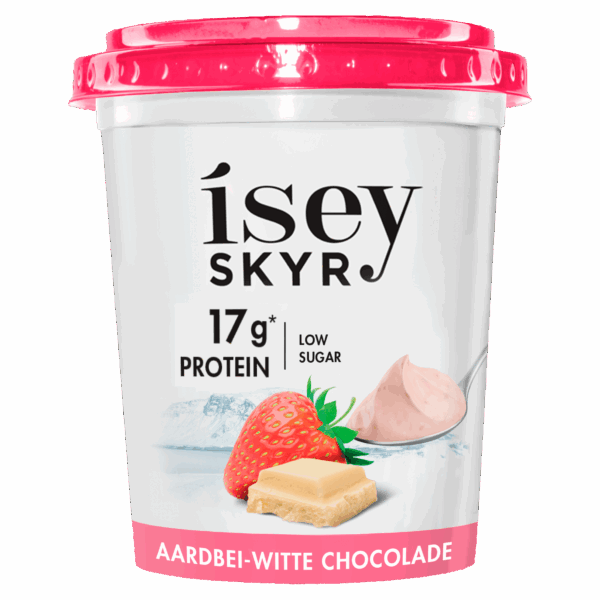 Isey Skyr Aardbei - Witte Chocola - PLUS