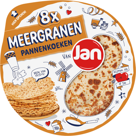 Jan Pannenkoeken meergranen 8 stuks - Dirk