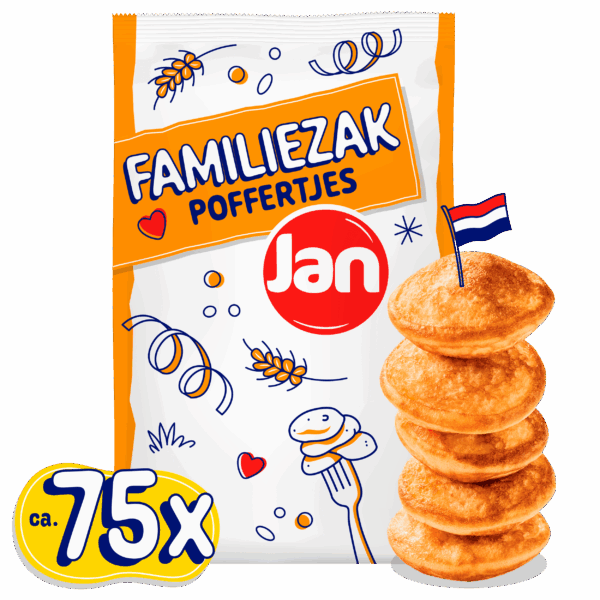 Jan Poffertjes in familiezak - PLUS