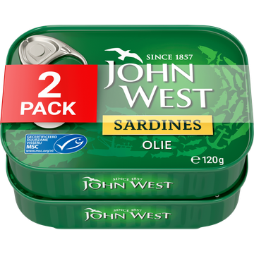 John West Sardines in olie 2-pack MSC - JUMBO