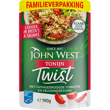 John West Tonijn Twist met Ovengedroogde tomaten en Kruidendressing MSC Familieverpakking - JUMBO