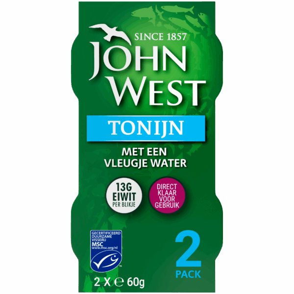 John West Tonijnstukken water MSC 2 pack - PLUS
