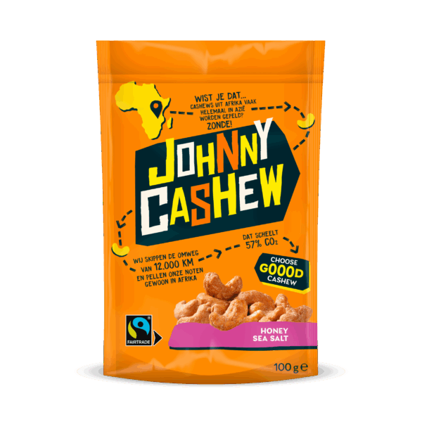 Johnny Cashew Honing Zeezout 100g - PLUS
