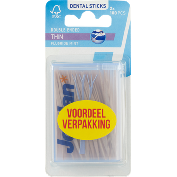 Jordan Tandenstokers Voordeelverpakking 2 x 100 Stuks - JUMBO