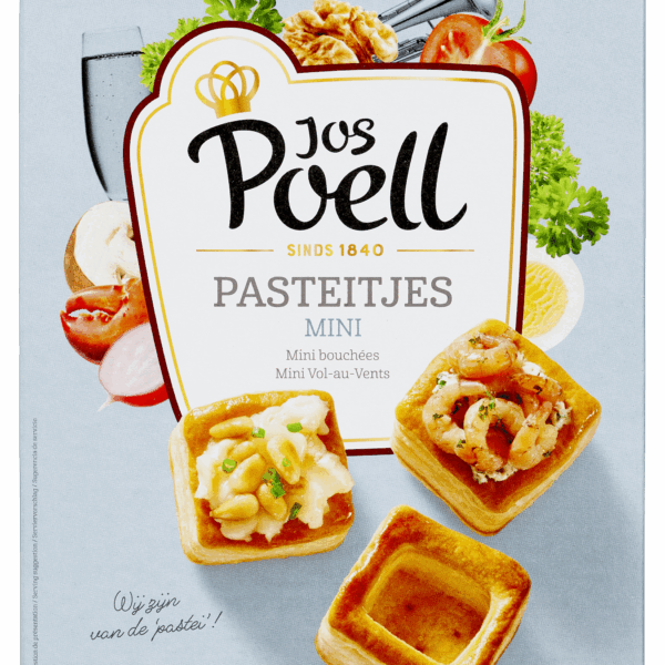Jos Poell Pasteibakjes mini Vierkant - PLUS