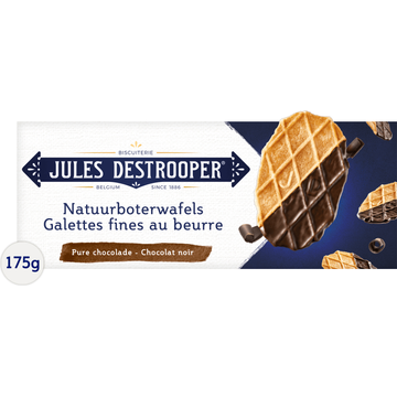 Jules Destrooper Natuurboterwafels met een Laagje Pure Belgische Chocolade - JUMBO