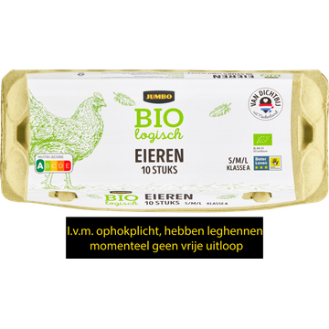 Jumbo Biologisch Eieren S/M/L 10 Stuks - JUMBO