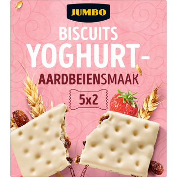 Jumbo Biscuits Yoghurt Aardbeiensmaak 5 x 2 Stuks - JUMBO
