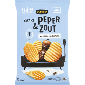 Jumbo Chips Zwarte Peper & Zout Ribbel - JUMBO