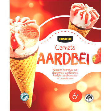 Jumbo Cornets Aardbei 6 stuks - JUMBO