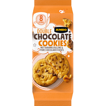 Jumbo Double Chocolate Cookies met Karamelvulling & Pure Chocolade - JUMBO