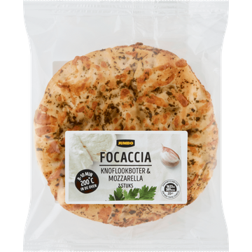 Jumbo Focaccia Knoflookboter & Mozzarella 2 Stuks - JUMBO