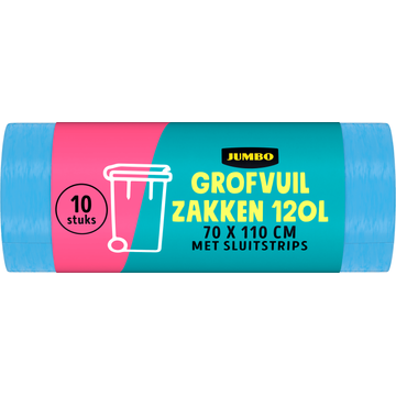 Jumbo Grofvuilzakken 120 L met Sluitstrips 10 Stuks - JUMBO