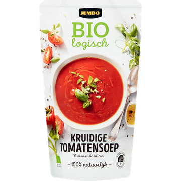 Jumbo Kruidige Tomatensoep met Ui en Basilicum Biologisch - JUMBO