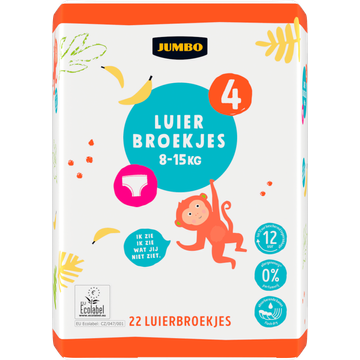 Jumbo Luierbroekjes Maat 4 8-15 kg 22 Stuks - JUMBO