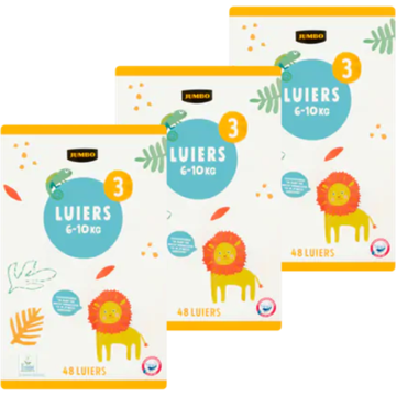 Jumbo Luiers 3 6-10 kg 3 x 48 Stuks - JUMBO