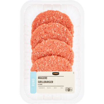 Jumbo Magere Grillburger Rund 4 Stuks - JUMBO