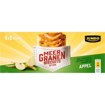 Jumbo Meergranenbiscuits Appel 6 x 2 Stuks - JUMBO