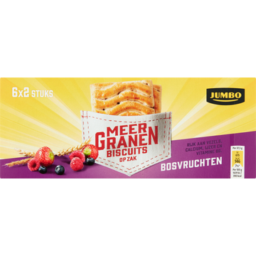 Jumbo Meergranenbiscuits Bosvruchten 6 x 2 Stuks - JUMBO