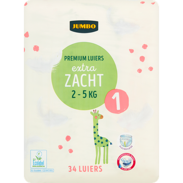 Jumbo Premium Luiers Maat 1 2-5 kg 34 Stuks - JUMBO