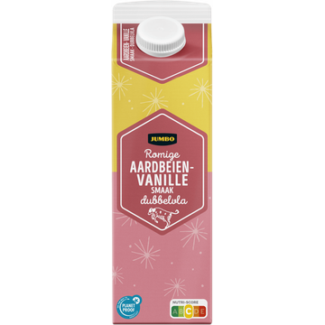 Jumbo Romige Aardbeien-Vanille Smaak Dubbelvla 1 L - JUMBO