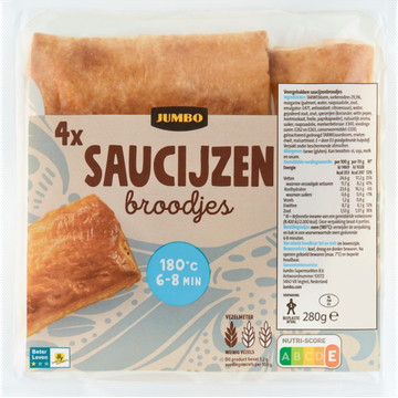 Jumbo - Saucijzenbroodjes - 4 Stuks - JUMBO