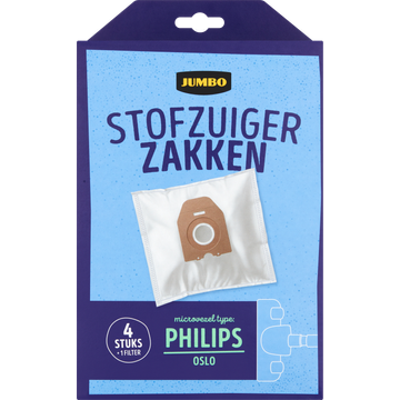 Jumbo Stofzuigerzakken met Filter 4 Stuks - JUMBO
