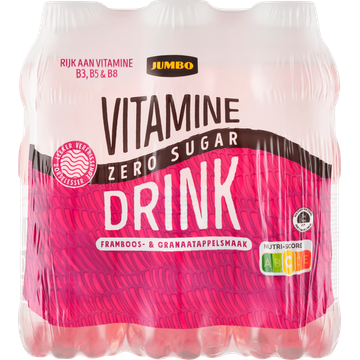 Jumbo Vitamine Drink Zero Sugar Framboos- & Granaatappelsmaak - JUMBO