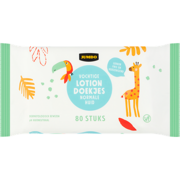 Jumbo Vochtige Lotion Doekjes Normale Huid 80 Stuks - JUMBO