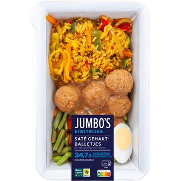 Jumbo's Saté Gehaktballetjes met Nasi Goreng Zilvervliesrijst Proteïnerijk - JUMBO