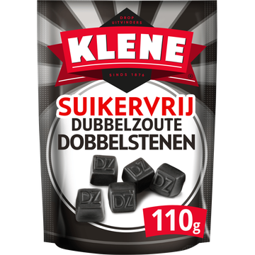 Klene Drop Dubbelzoute Dobbelstenen Suikervrij - JUMBO