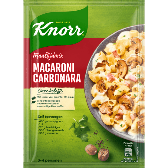 Knorr Kruidenmix macaroni carbonara - Dirk