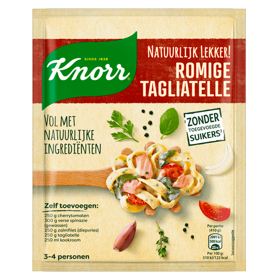 Knorr Kruidenmix natuurlijk romige tagliatelle - Dirk