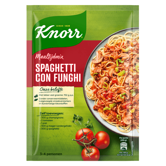 Knorr Mix voor spaghetti con funghi - Dirk