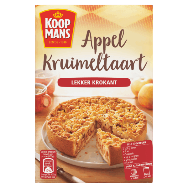 Koopmans Appelkruimeltaart Bakmix - PLUS