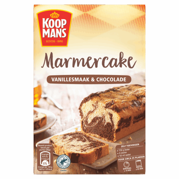 Koopmans Marmercake choco & vanillesmaak bakmix - PLUS